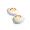 TEALIGHT HOLDER STONES, WHITE