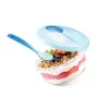 TRAVEL DISH WITH SPOON, BLUE