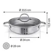 DEEP FRYING PAN WITH COVER, 2 GRIPS