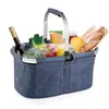 FOLDING SHOPPING BASKET, DENIM STYLE