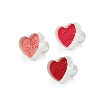COOKIE CUTTERS WITH STAMP, HEARTS