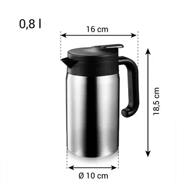 CARAFFA TERMICA CON BECCUCCIO, ACCIAIO INOX