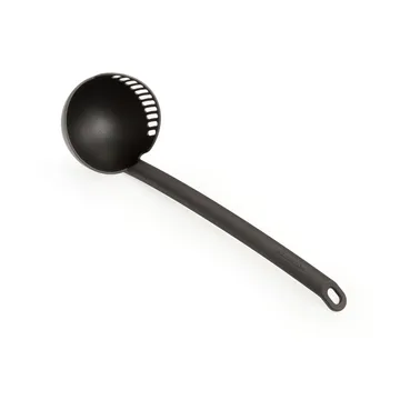 LADLE WITH STRAINING RIM