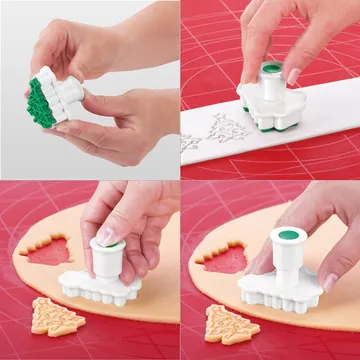 COOKIE CUTTER WITH STAMP, CHRISTMAS