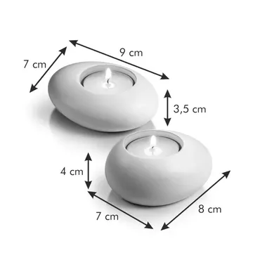 TEALIGHT HOLDER STONES, WHITE