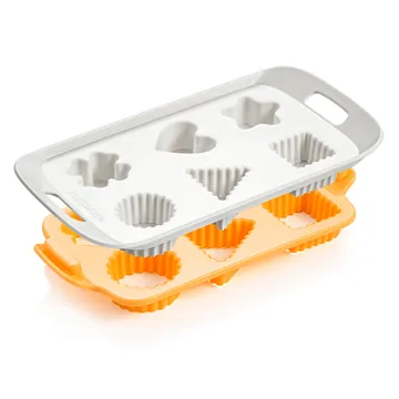 COOKIE CUTTER TRAY WITH STAMPS, ASSORTED SHAPES