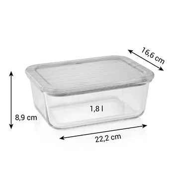 GLASS JAR, RECTANGULAR
