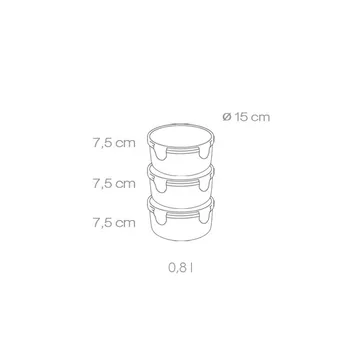 FOOD CONTAINER WITH 3 CONTAINERS