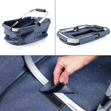 FOLDING SHOPPING BASKET, DENIM STYLE
