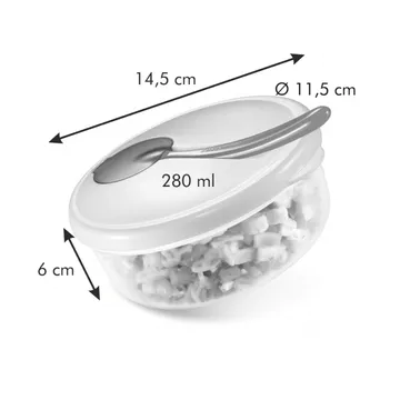 TRAVEL DISH WITH SPOON, PINK