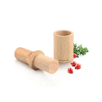 WOODEN MORTAR AND PESTLE
