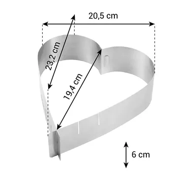ANELLO REGOLABILE PER TORTE A CUORE
