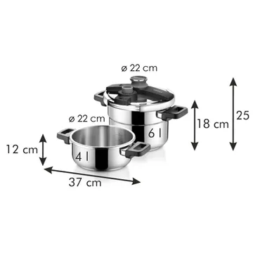 SET PENTOLE A PRESSIONE 4+6 L