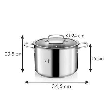 DEEP POT WITH COVER 24 CM