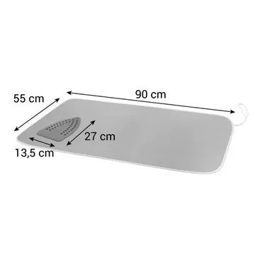 TABLETOP IRONING BLANKET WITH PAD UNDER IRON, GREY