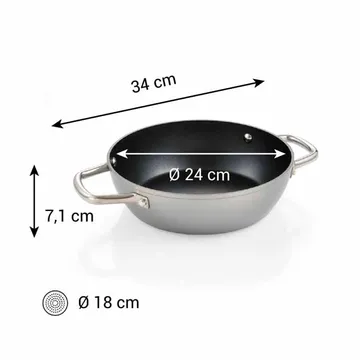 DEEP FRYING PAN, 2 GRIPS