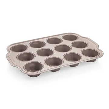 TEGLIA IN SILICONE CON BORDO IN METALLO, 12 MUFFIN