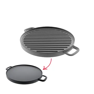 CAST-IRON DOUBLE-SIDED GRILLING PAN