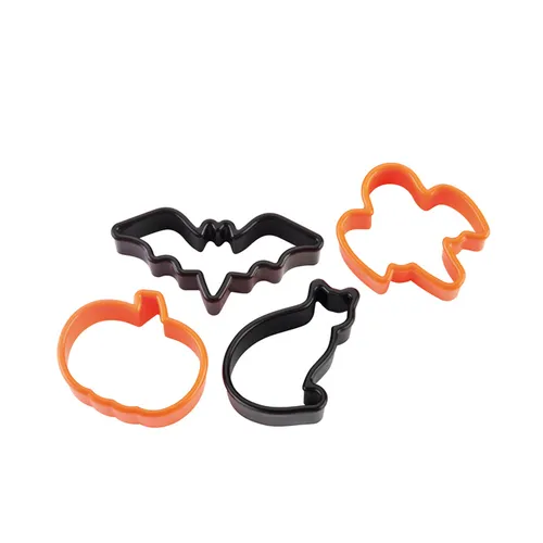 Wilton Set 4 Tagliabiscotti 3D A Tema Halloween - Stampini In Plastica Per Biscotti E Decorazioni
