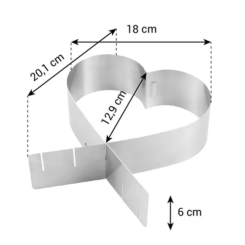 ANELLO REGOLABILE PER TORTE A CUORE