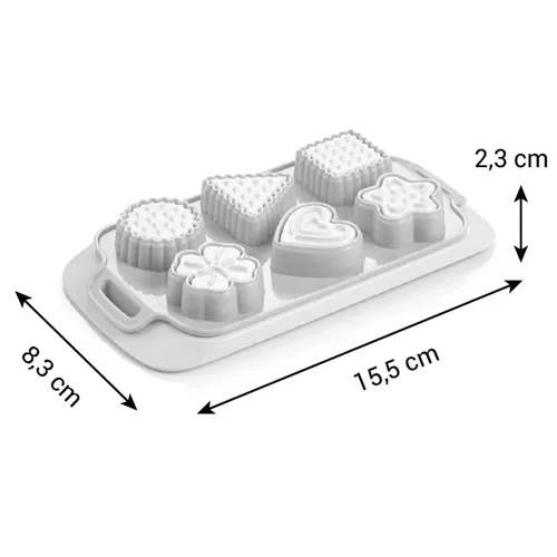 COOKIE CUTTER TRAY WITH STAMPS, ASSORTED SHAPES