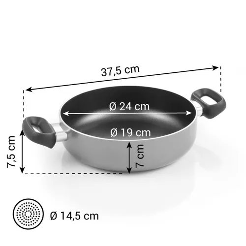 DEEP FRYING PAN, 2 GRIPS