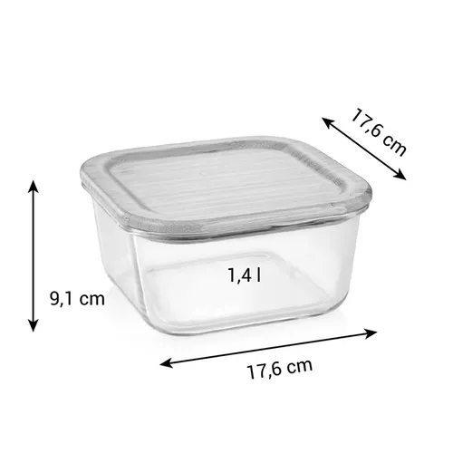 GLASS JAR, SQUARE