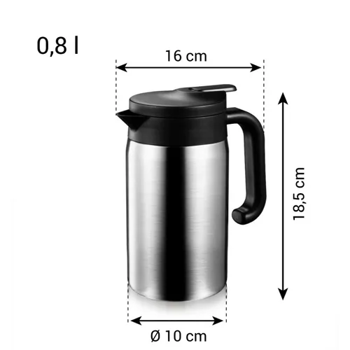 CARAFFA TERMICA CON BECCUCCIO, ACCIAIO INOX