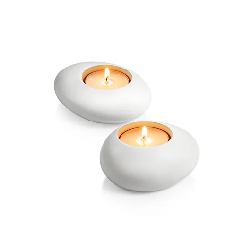 TEALIGHT HOLDER STONES, WHITE