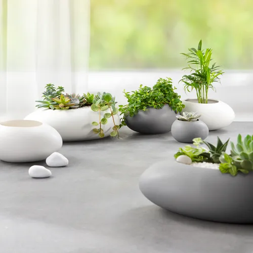 LARGE PLANT POT STONES, GREY