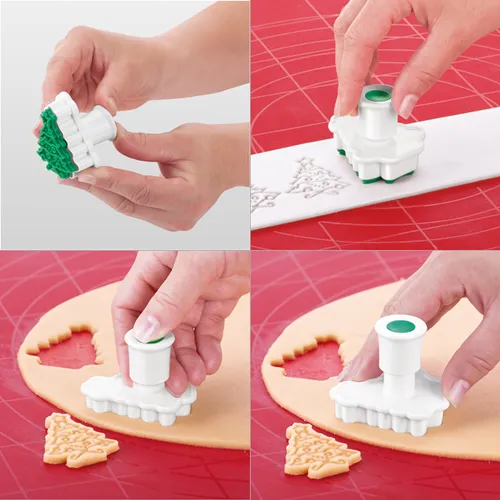 COOKIE CUTTER WITH STAMP, CHRISTMAS