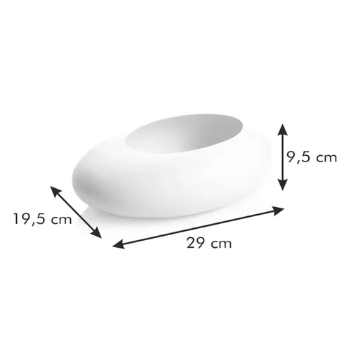 VASO OVALE BASSO STONES, BIANCO