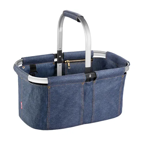 FOLDING SHOPPING BASKET, DENIM STYLE