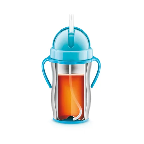 CHILDREN'S VACUUM FLASK WITH DRINKING STRAW