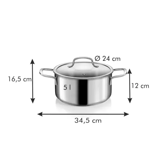 DEEP POT WITH COVER 24 CM 