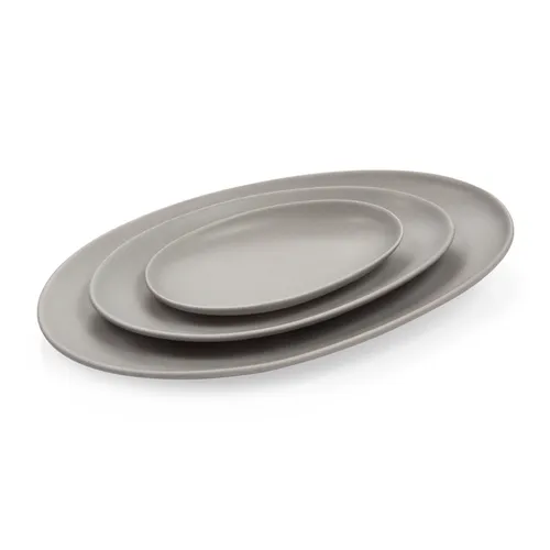 SERVING PLATE, STONES, GREY