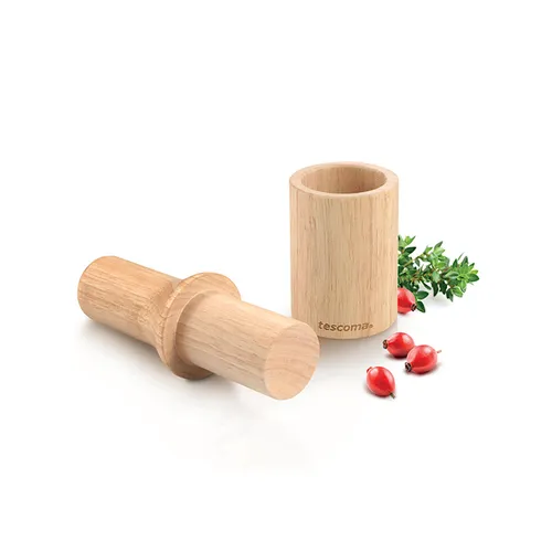 WOODEN MORTAR AND PESTLE