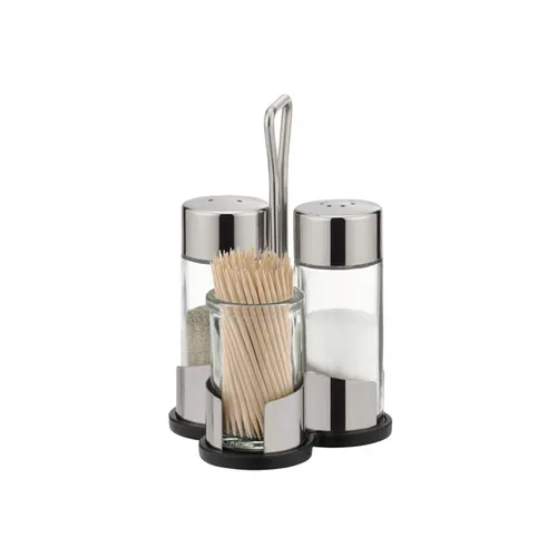 SALT, PEPPER, TOOTHPICKS SET