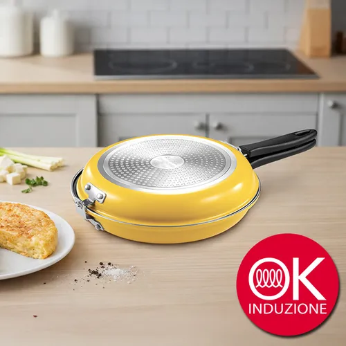 DOUBLE-SIDED FRYING PAN FOR INDUCTION