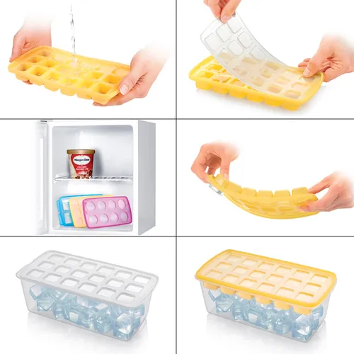 ICE MOULD WITH CONTAINER, CUBES