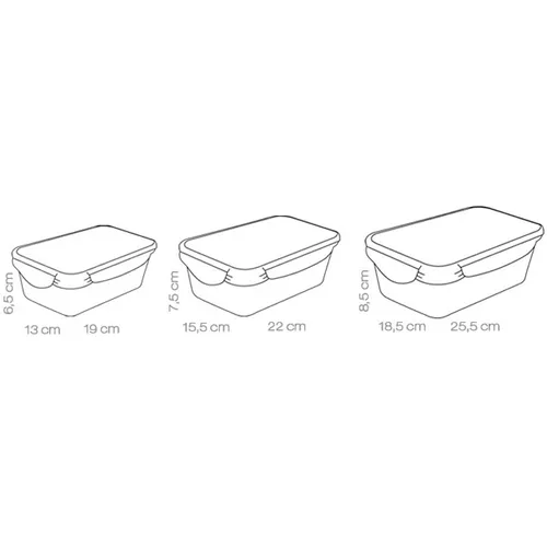 SET 3 CONTAINERS, RECTANGULAR