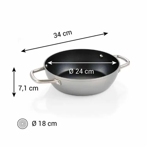 DEEP FRYING PAN, 2 GRIPS