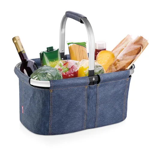 FOLDING SHOPPING BASKET, DENIM STYLE