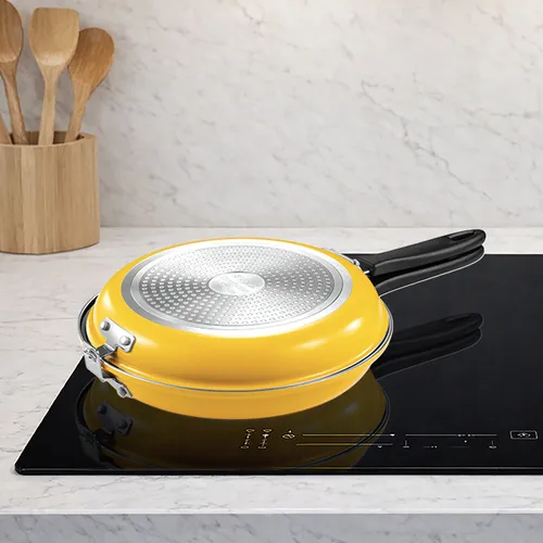 DOUBLE-SIDED FRYING PAN FOR INDUCTION
