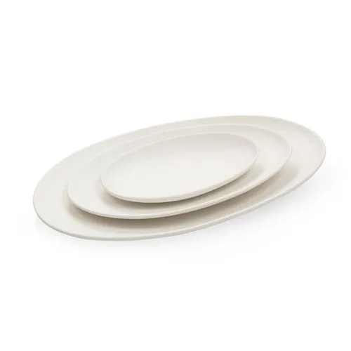 SERVING PLATE, STONES, WHITE