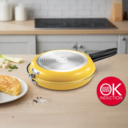 DOUBLE-SIDED FRYING PAN FOR INDUCTION