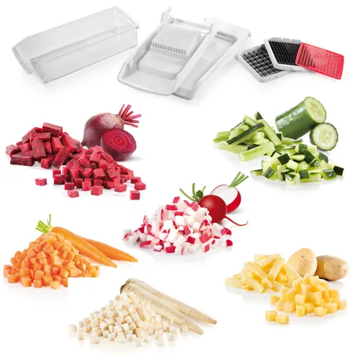 CHIP AND CUBE CUTTER WITH 2 BLADES