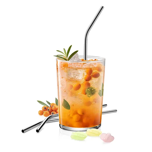 STAINLESS STEEL STRAWS WITH FILTER, WITH CLEANING BRUSH