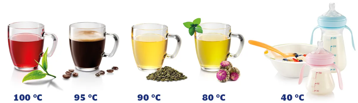 temperatura ottimale dei vari tè e della pappa dei neonati