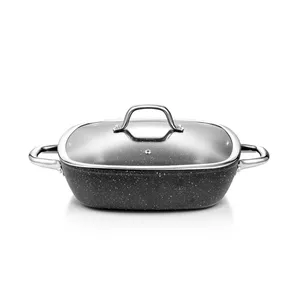 DEEP SQUARE FRYING PAN WITH COVER